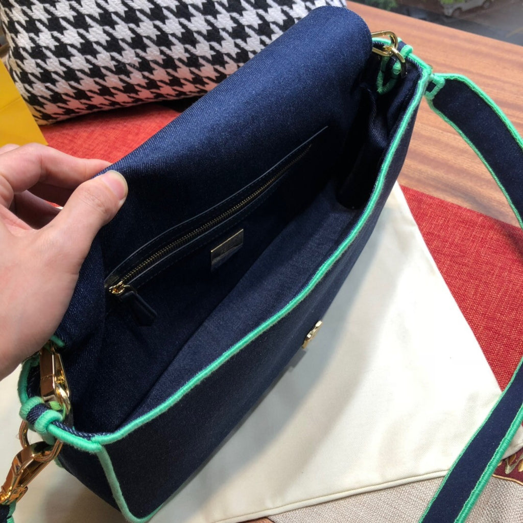 Fendi Blue denim bag Large