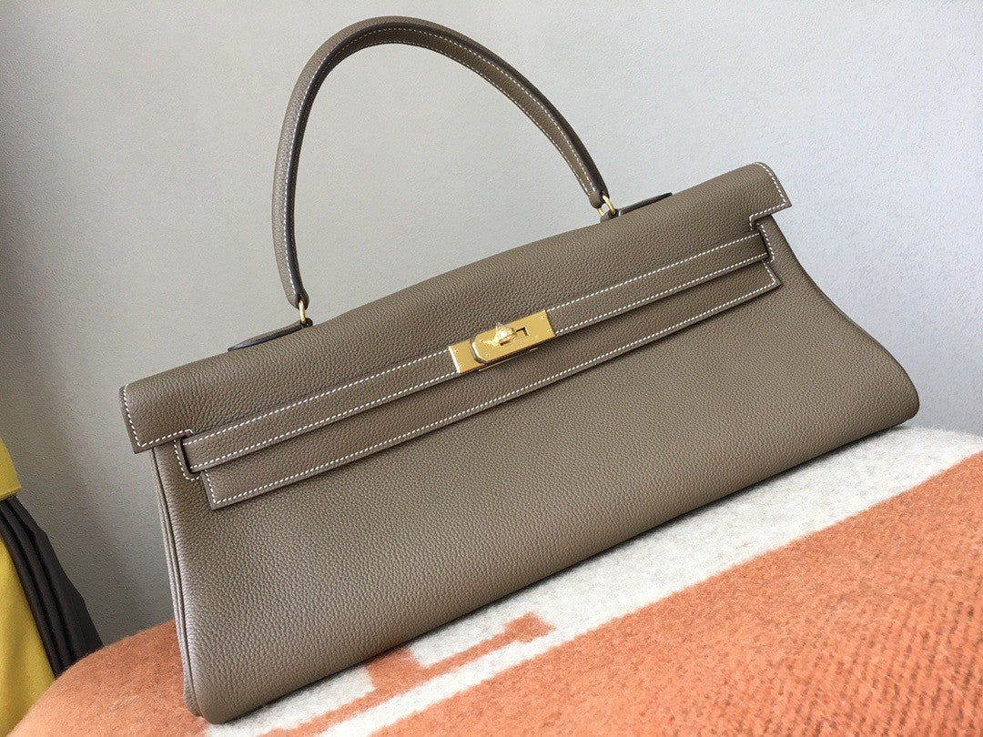 HERMÈS  Shoulder Kelly CK18 Gris tourterelle