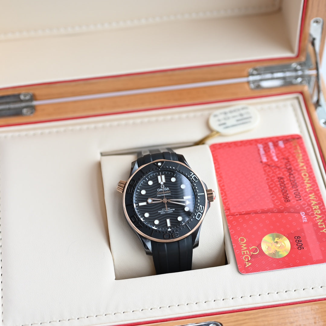 Omega Seamaster 300 Black Ceramic & Rose Gold Bezel 43.5mm