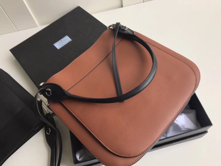 Prada Margit leather shoulder bag Brown