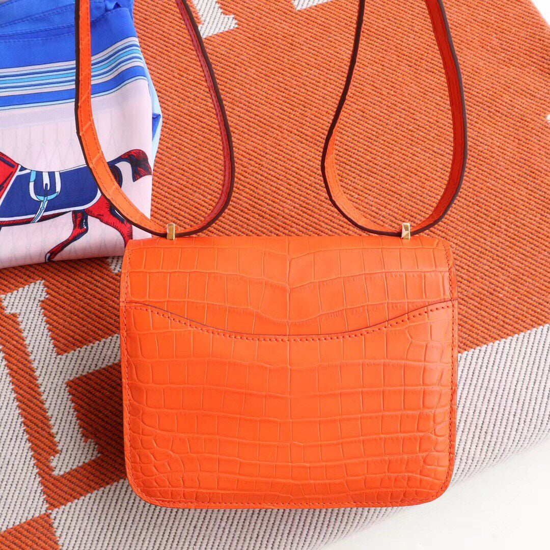 Hermes Orange Constance 18 Alligator