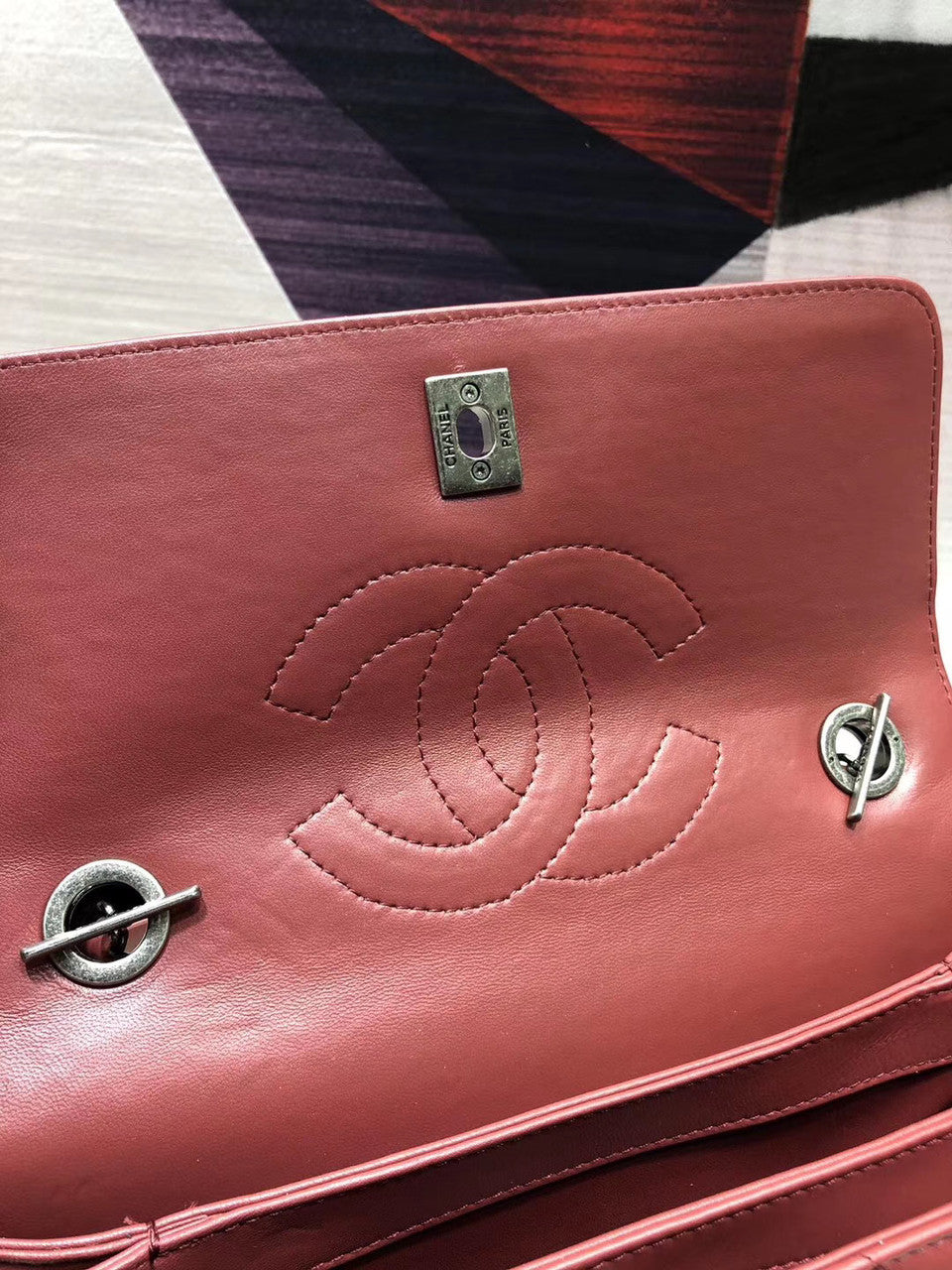 Chanel Small Flap Bag With Top Handle A92236 Dark Pink