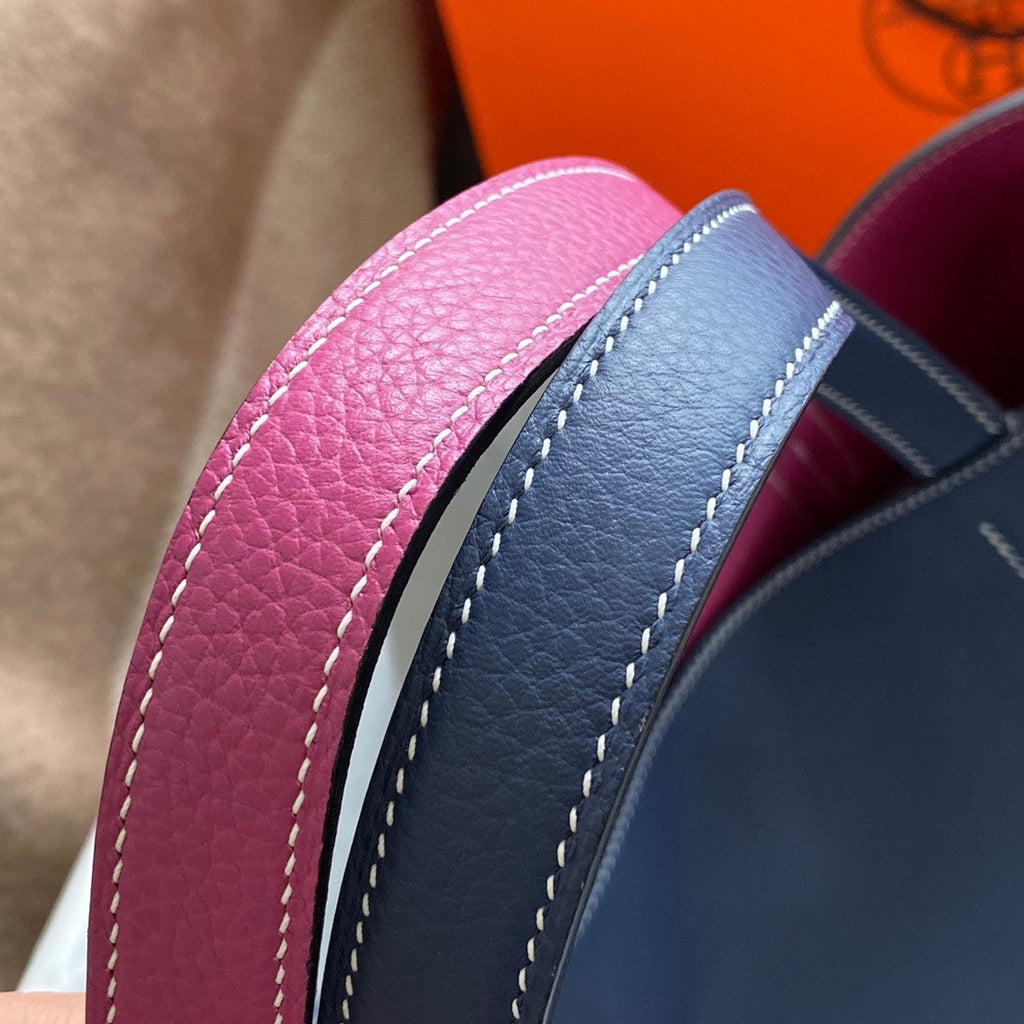 Hermes Double Sens Tote 30 Bleu Nuitl & Rose Pourpre