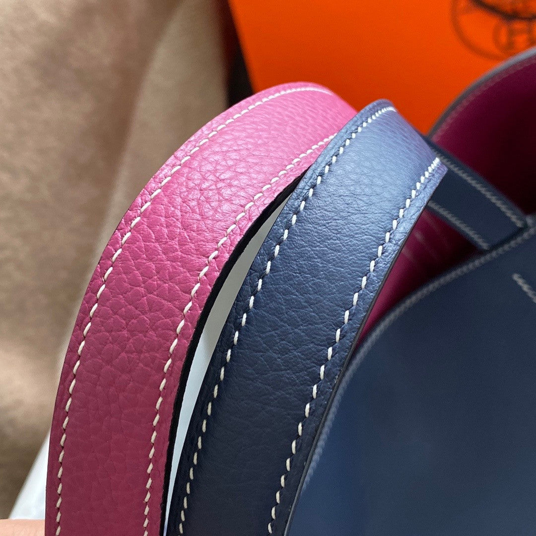 Hermes Double Sens Tote 30 Bleu Nuitl & Rose Pourpre