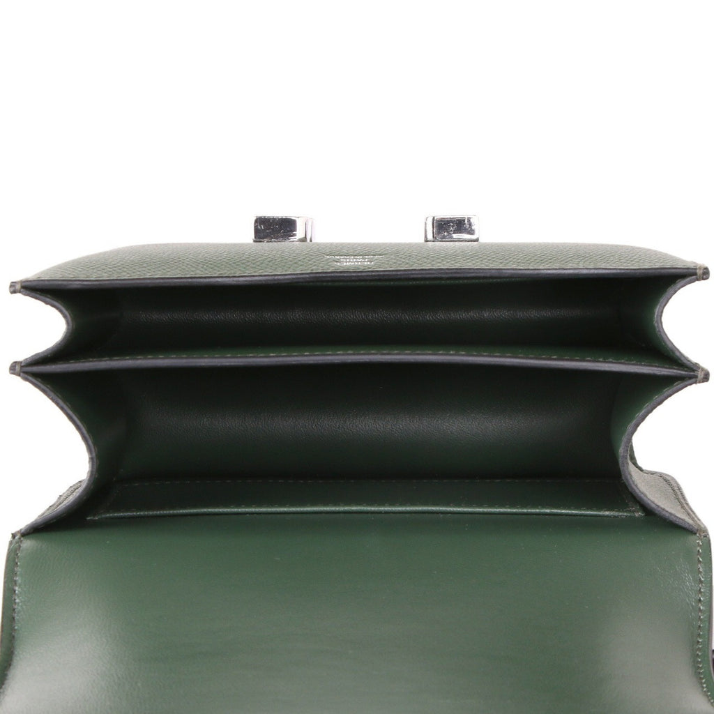 Hermes  Vert Anglais 2Q Constance 18 Epsom bag with Palladium Hardwares