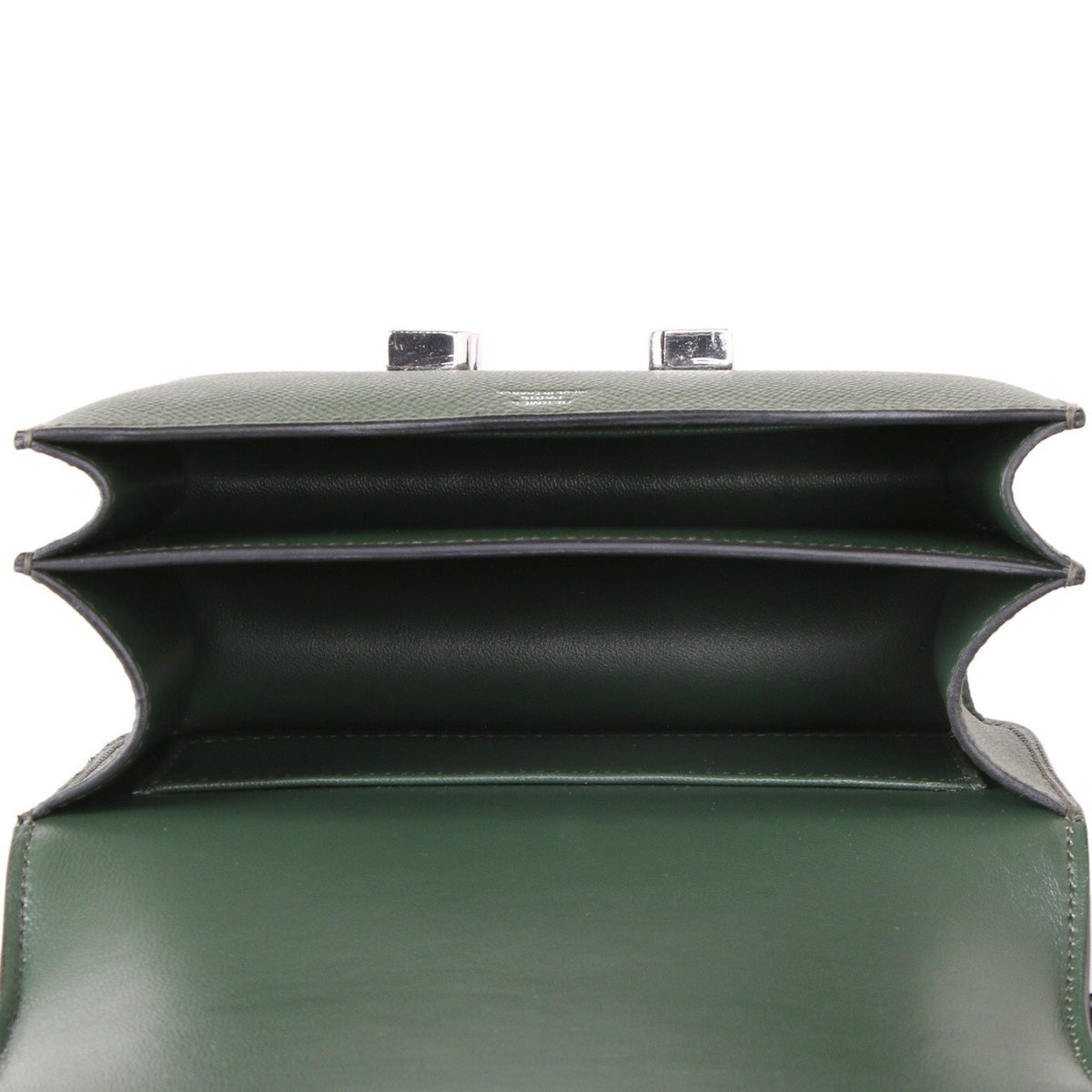 Hermes  Vert Anglais 2Q Constance 18 Epsom bag with Palladium Hardwares
