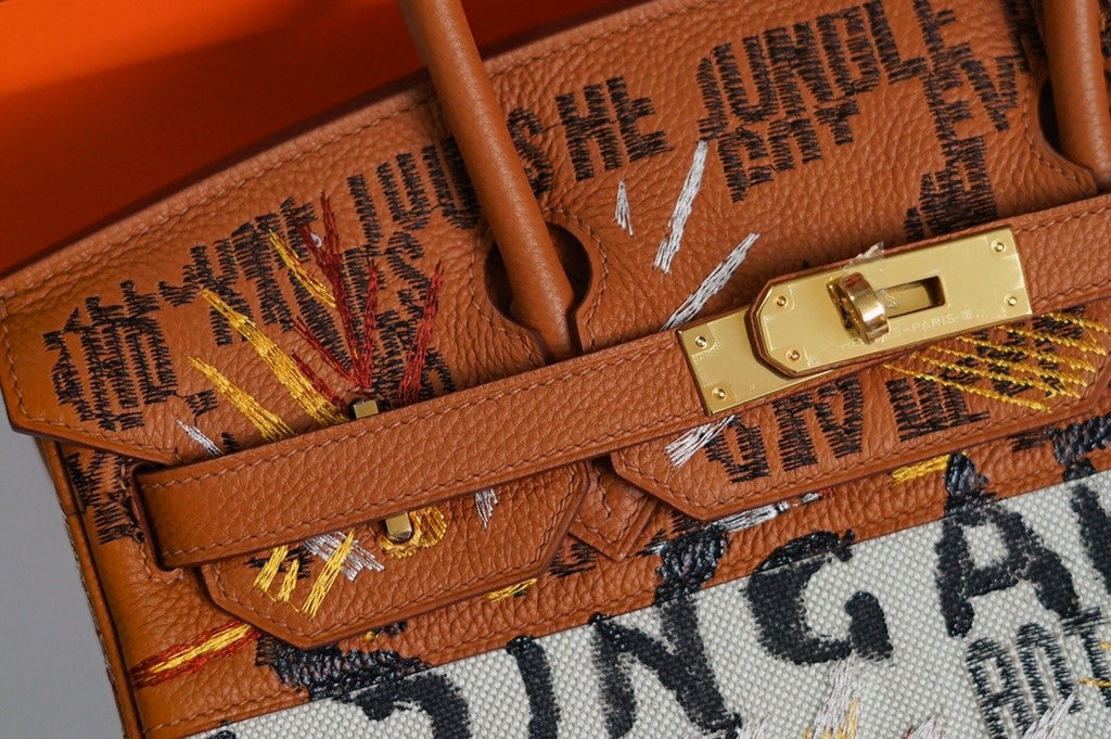 [Online Exclusive] Hermes Singapore Limited Edition Embroidered Birkin 30 Bag Gold