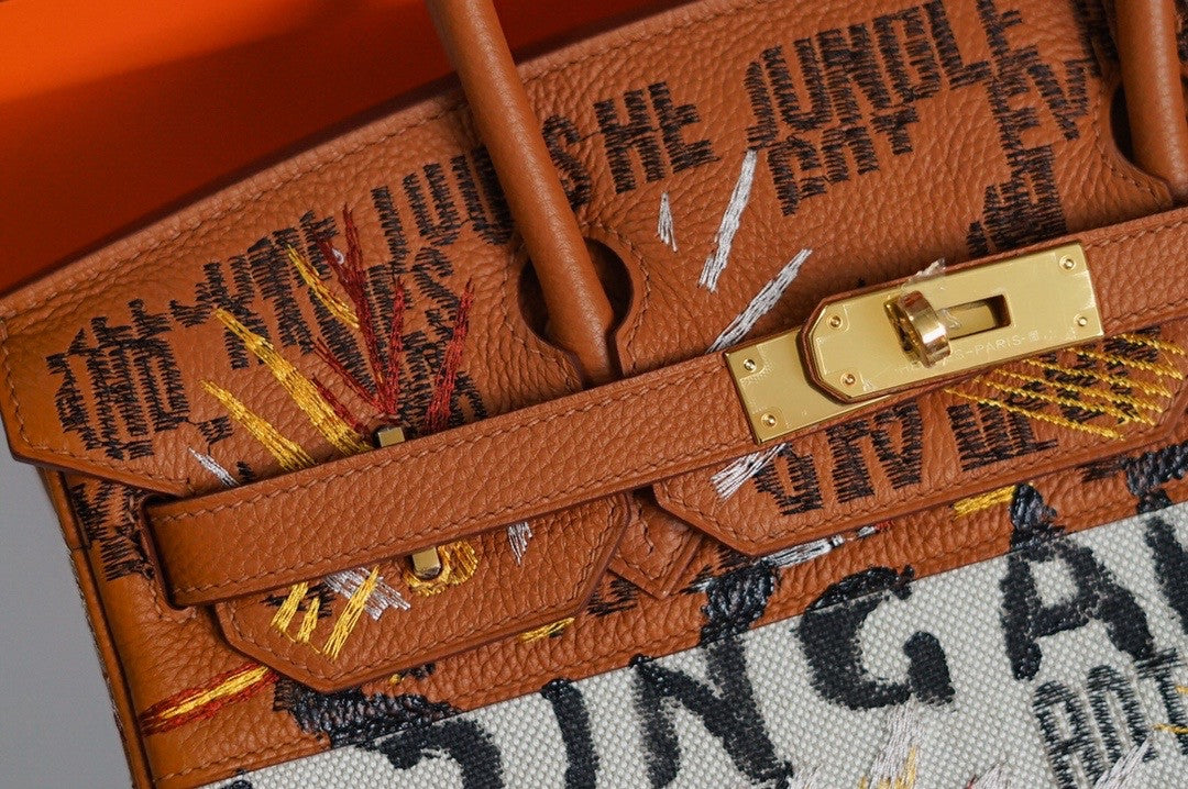 [Online Exclusive] Hermes Singapore Limited Edition Embroidered Birkin 30 Bag Gold