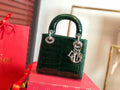 Christian Dior Emeraude  Alligator Mini Lady Dior Tote with gemstone hardware