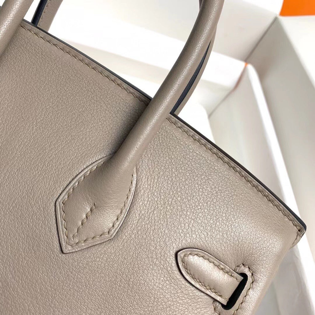 Hermes M8 Gris Asphalte Birkin 25 cm Swift Palladium  Hardware