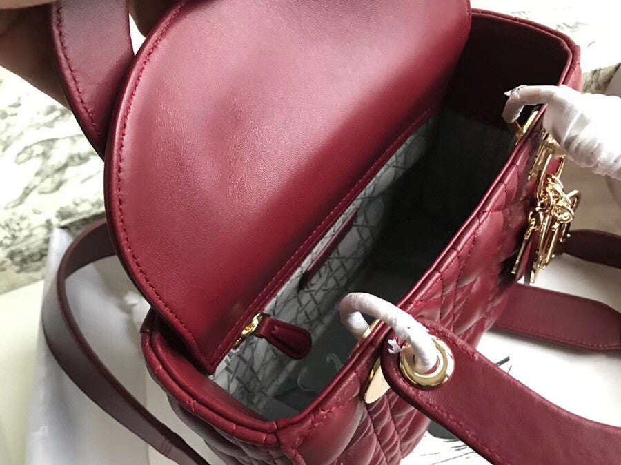 Christian Dior MY ABCDIOR LAMBSKIN BAG Bordeaux