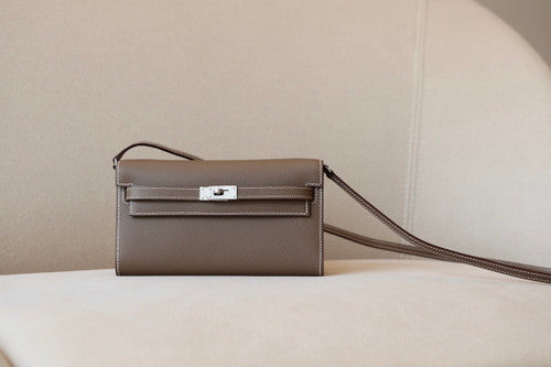 Hermes Kelly Wallet to Go Etoupe EPSOM PHW
