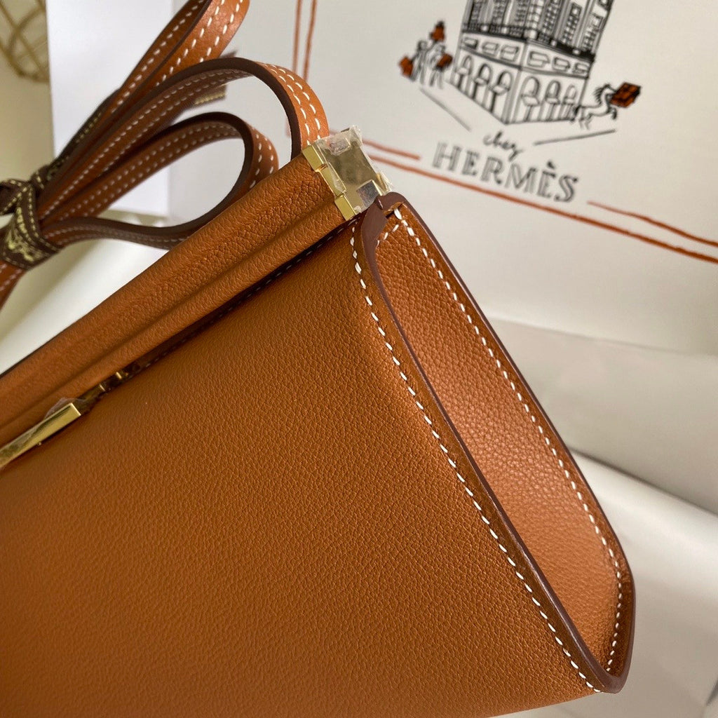 Hermes Clic-H 21 bag Gold Evercolor calfskin  with Gold hardwares
