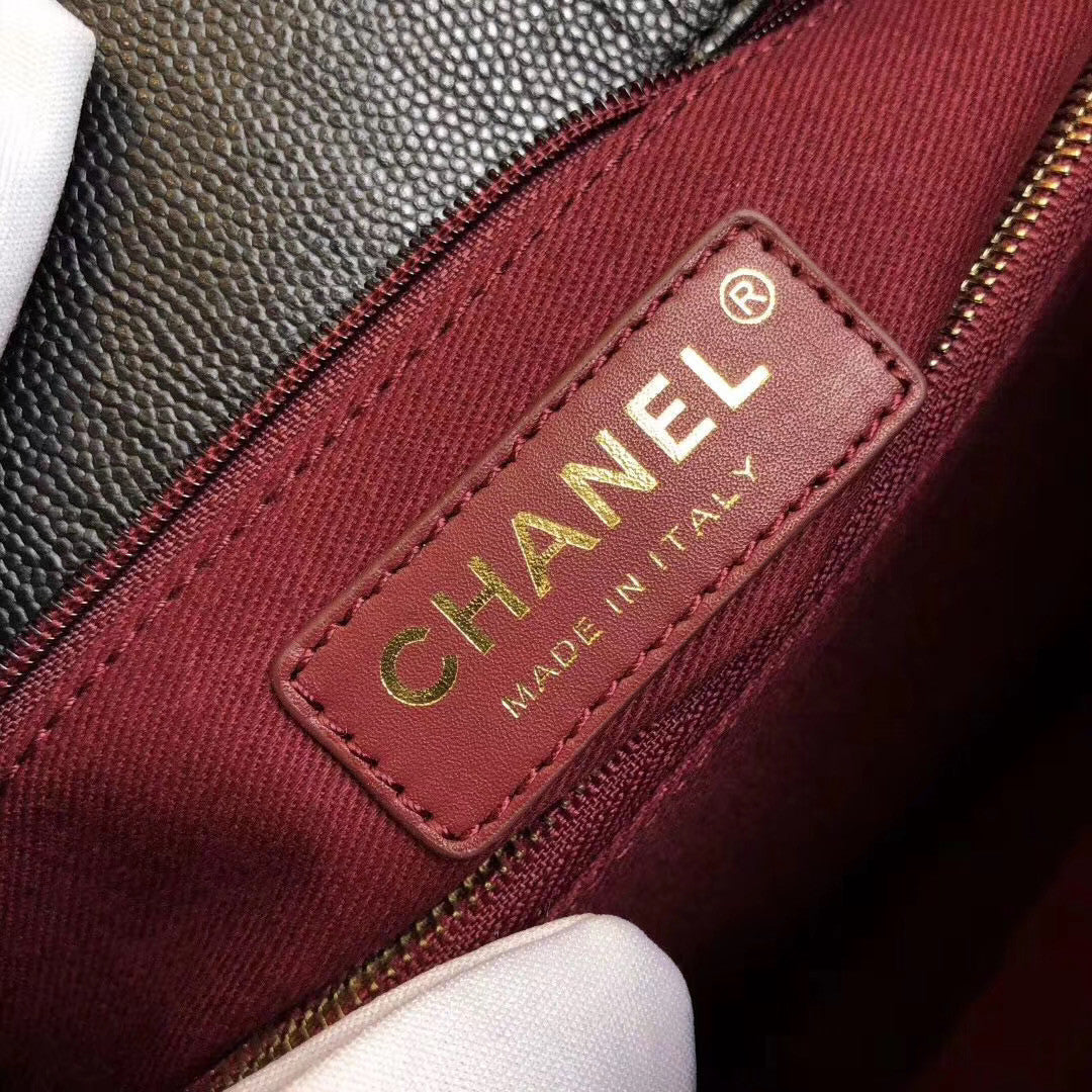 Chanel Mini Coco Handle Bag with Calfskin  Handle Black