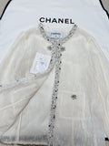 Chanel ivory cardigan - back view