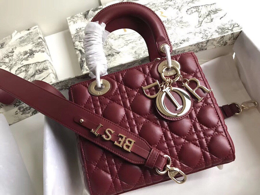 Christian Dior MY ABCDIOR LAMBSKIN BAG Bordeaux