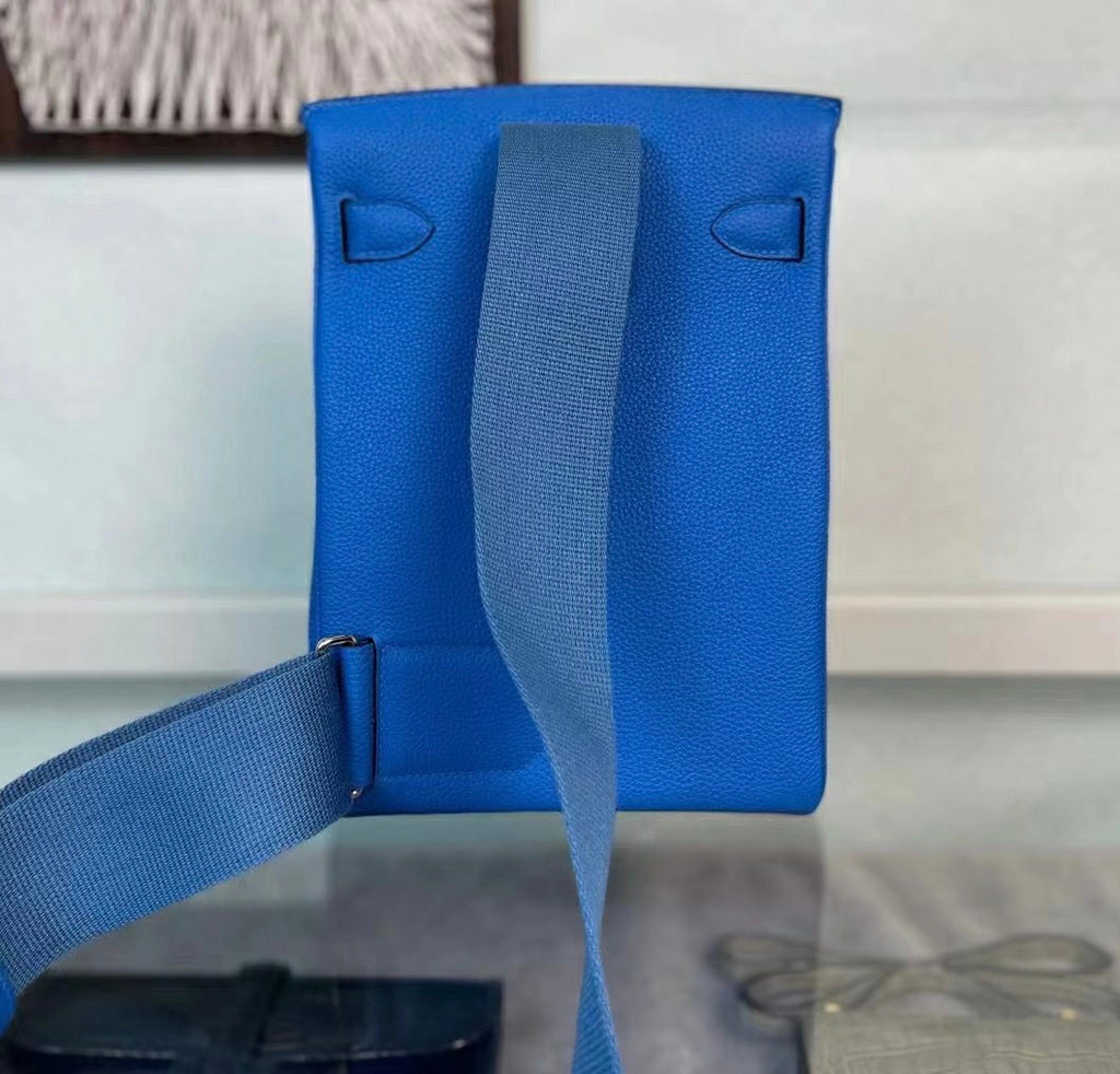 Hermes Kelly HAC A Dos Bag Blue Electric Togo Leather Palladium Hardware 2022