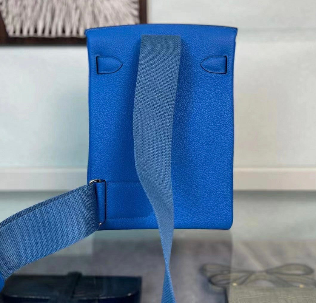 Hermes Kelly HAC A Dos Bag Blue Electric Togo Leather Palladium Hardware 2022