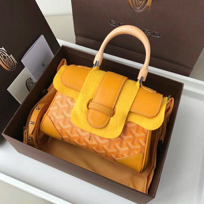 Goyard Saigon Mini  Leather Cross Body Bag Mustard