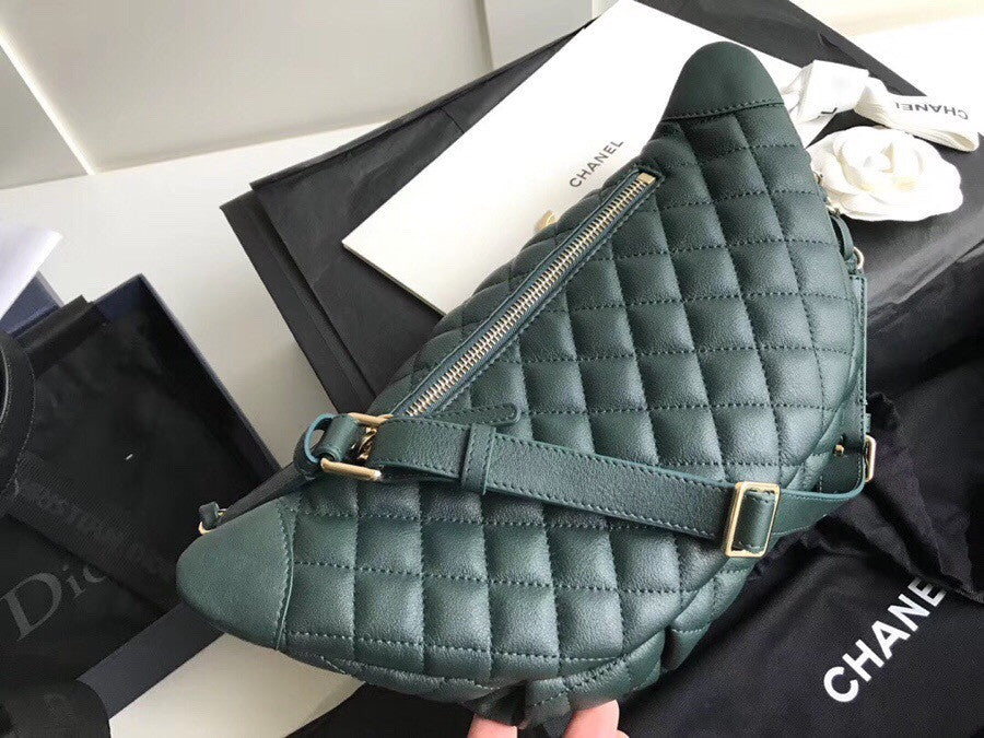 Chanel Matelasse Bum-Bag Waist Porch Green bag
