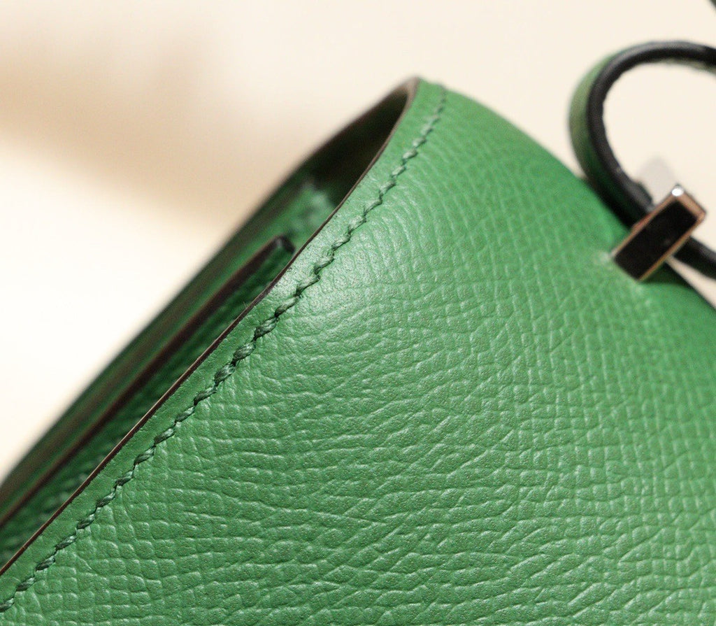 Hermes U4 Vert Vertigo Constance Epsom leather 18cm Palladium Hardware