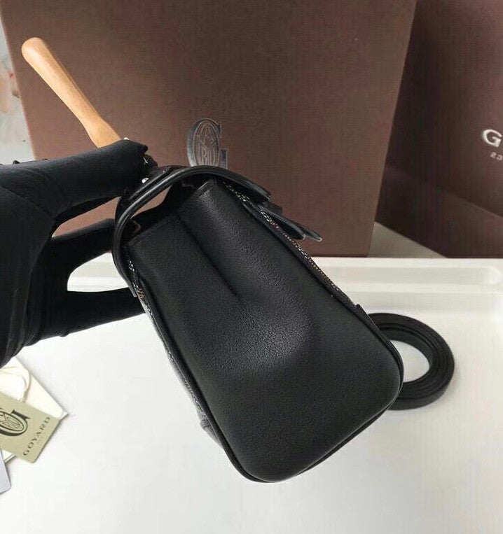 Goyard Saigon Mini  Leather Cross Body Bag Black