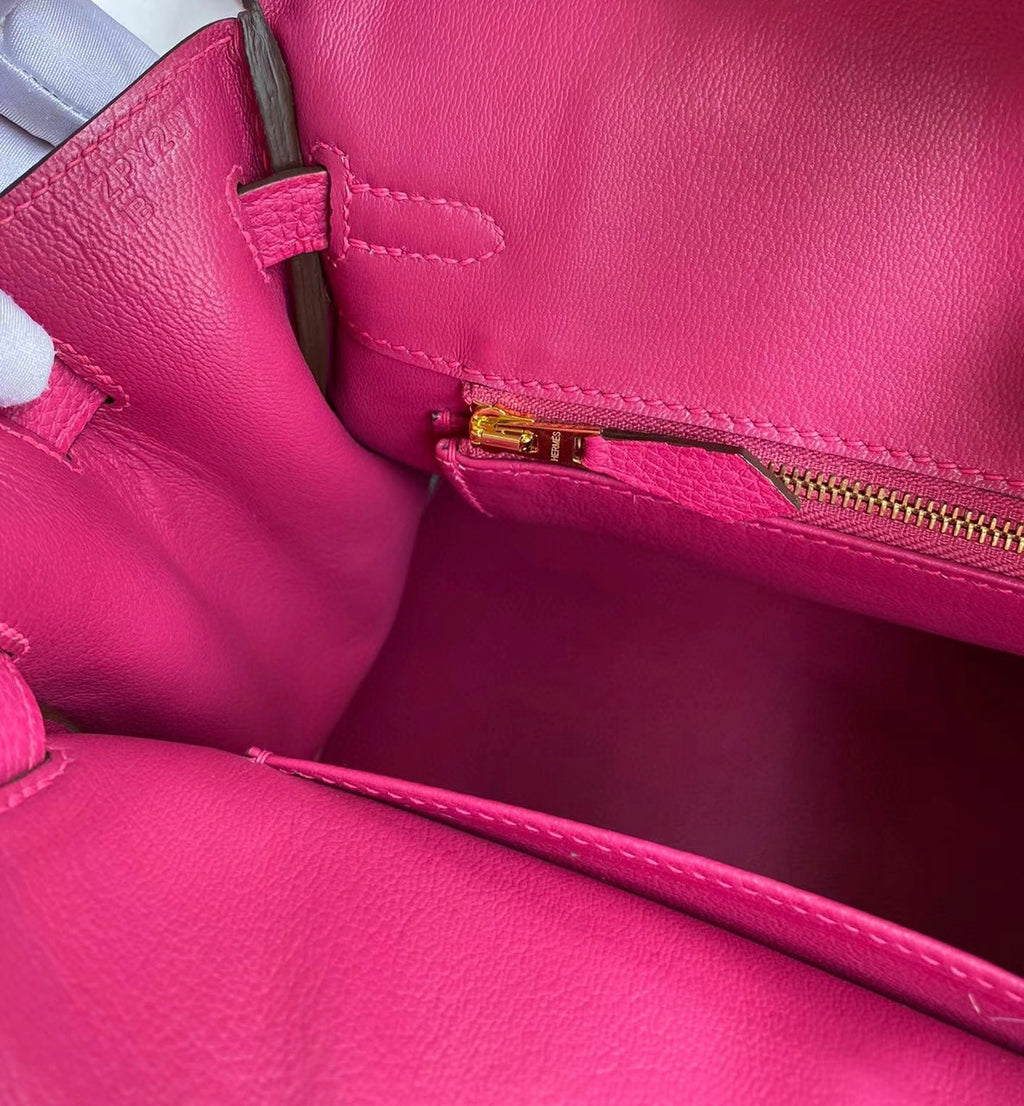 Hermes  Rose Tyrien Birkin 25 cm Epsom Gold Hardware