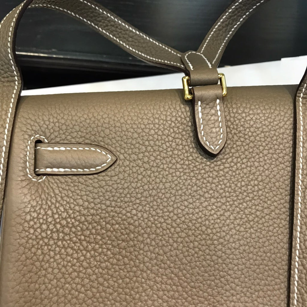 Hermes Kelly Ado backpack Etoupe