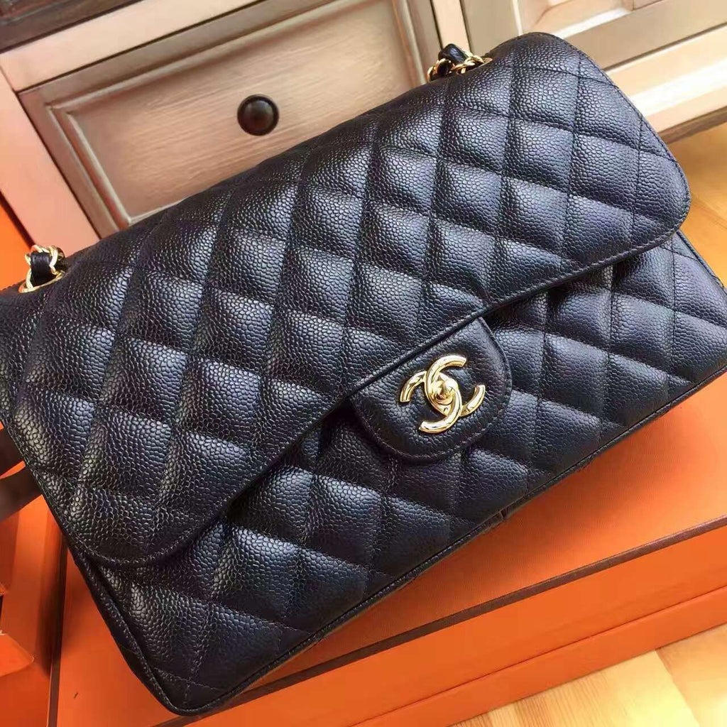 Chanel LARGE CLASSIC HANDBAG Black Calfskin