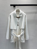 Hermès White Cashmere Wrap Coat Hermès