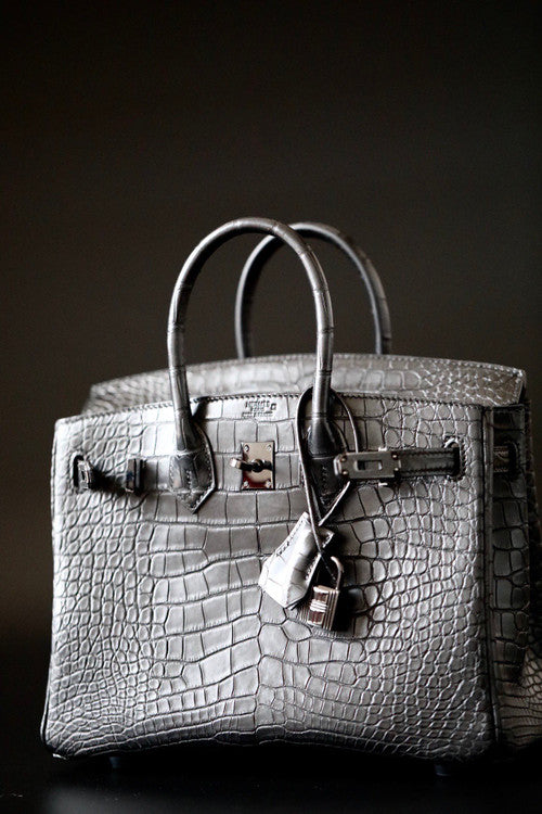 HERMES SO-BLACK BIRKIN 30 Alligator crocodile skin, Black hardware