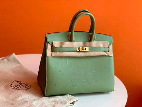 Hermes 3I Vert Criquet Birkin 25 cm Epsom Gold Hardware