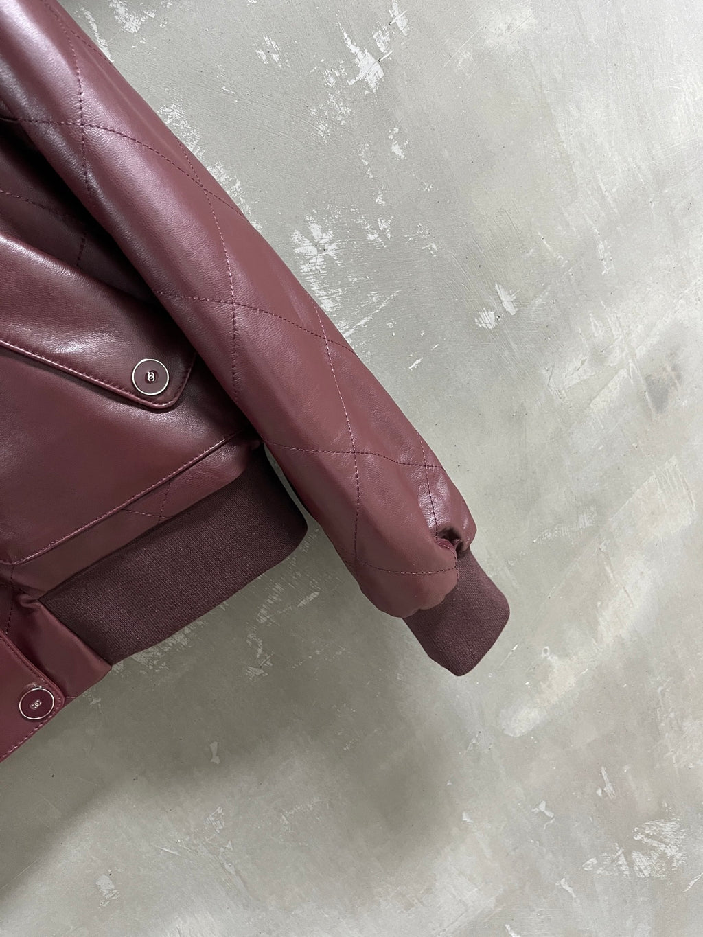 Chanel Diamond-Quilted Leather Bomber Jacket with Detachable Wool Collar — 2026 Fall/Winter Chanel
