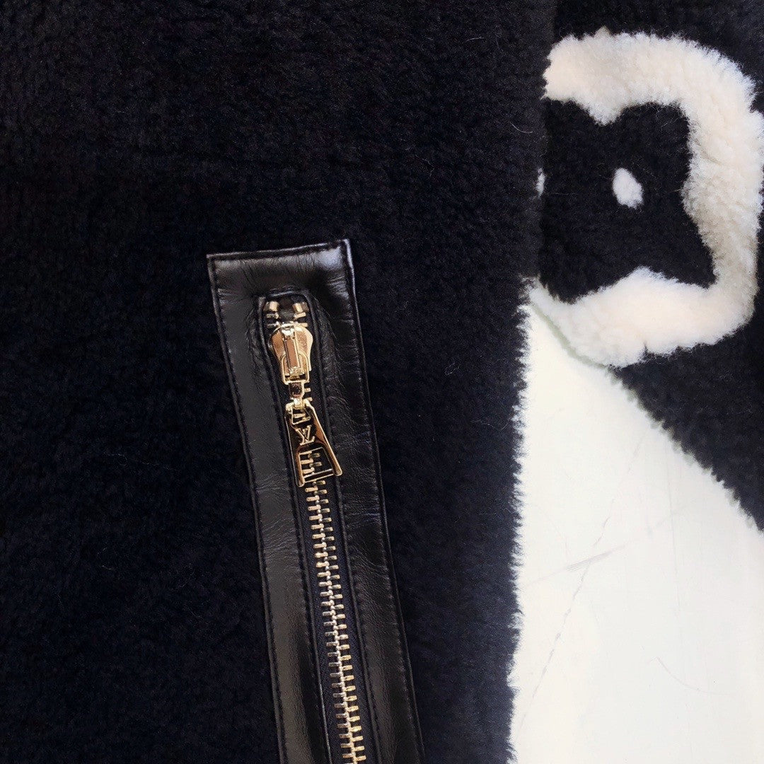 Louis Vuitton 1A8KYQ  MACRO MONOGRAM FLOWER SHEARLING JACKET