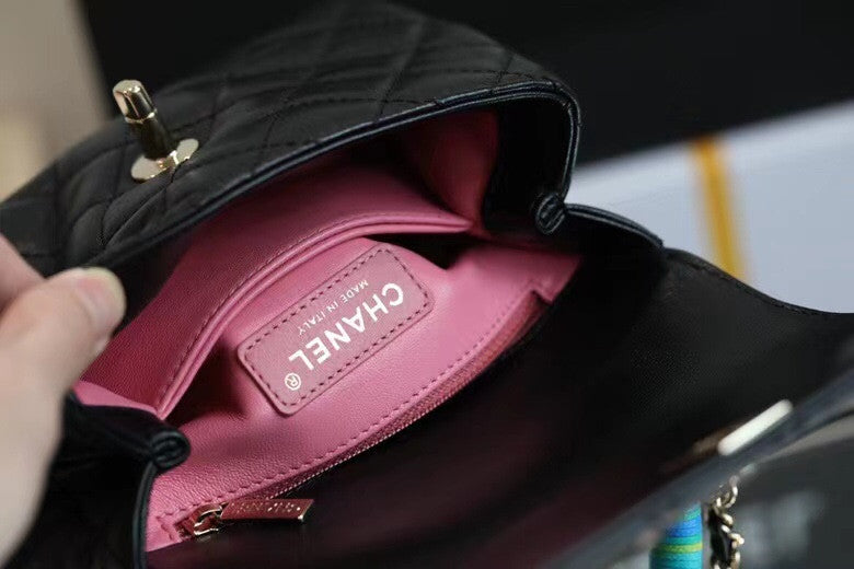 Chanel Mini Flap Bag with Rainbow Top Handle