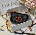 Christian Dior MICRO DIOR CARO BAG Black Supple Cannage Calfskin
