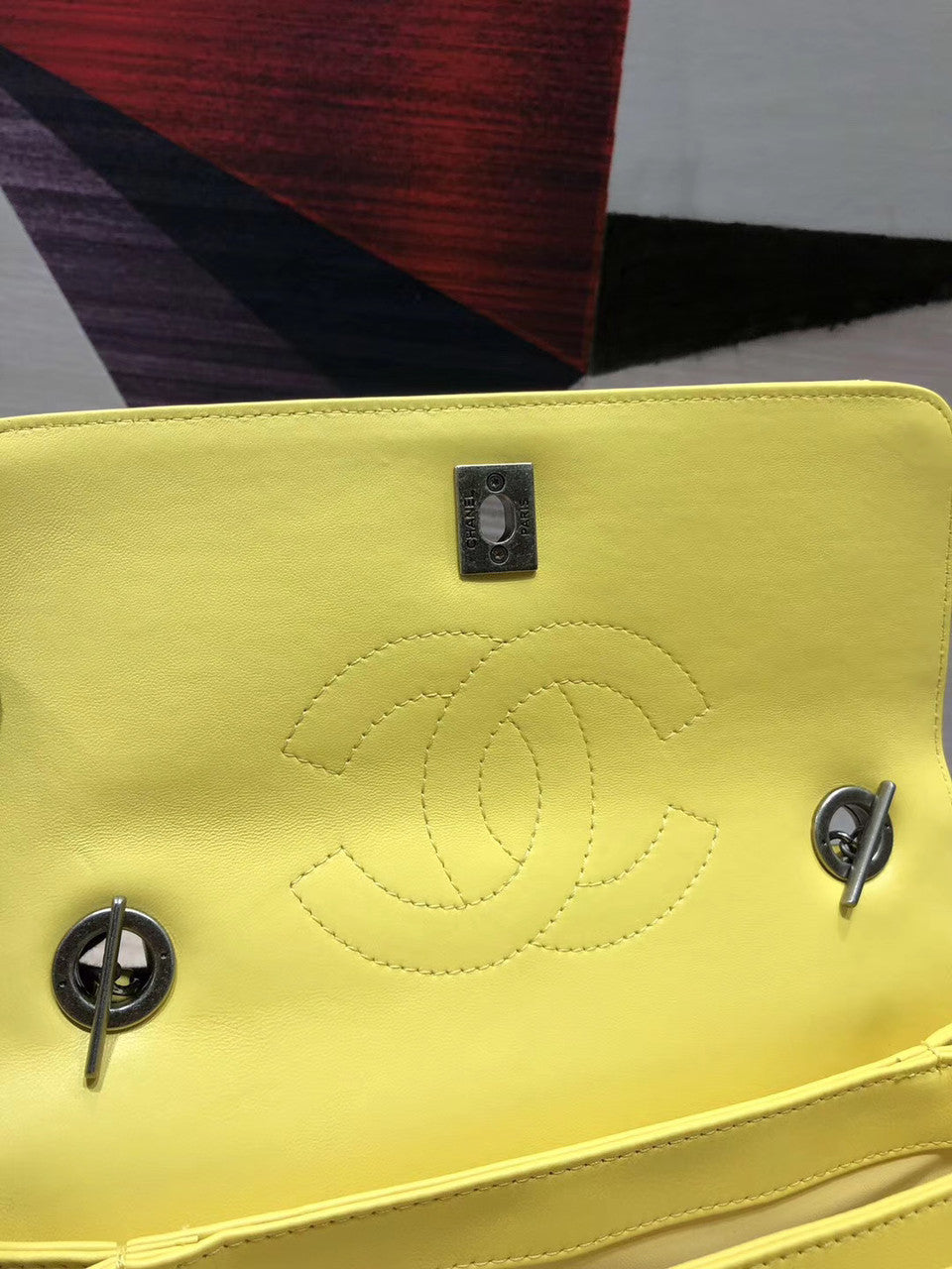 Chanel Small Flap Bag With Top Handle A92236 Yellow