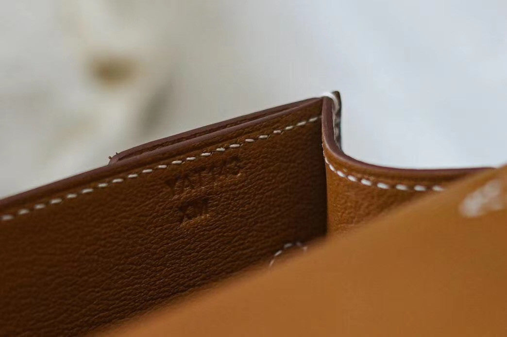 Hermes Kelly Depeches 25 Pochette Gold Epsom Palladium Hardware