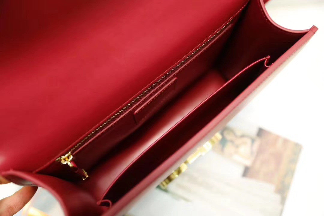 Christian Dior 30 MONTAIGNE CALFSKIN BAG RED