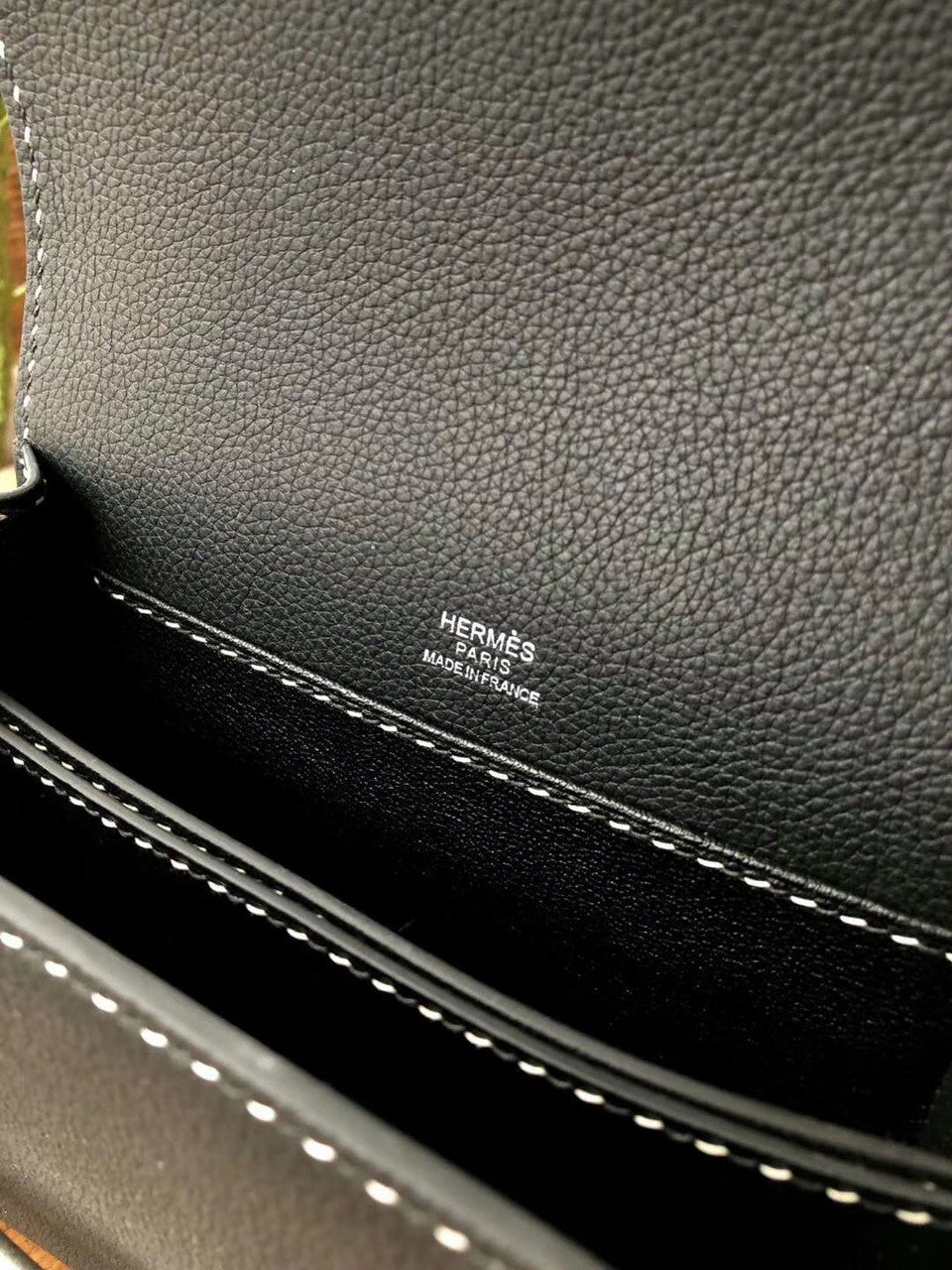 Hermes Black Evercolor UN POINT SUR DEUX  Mini Roulis Bag