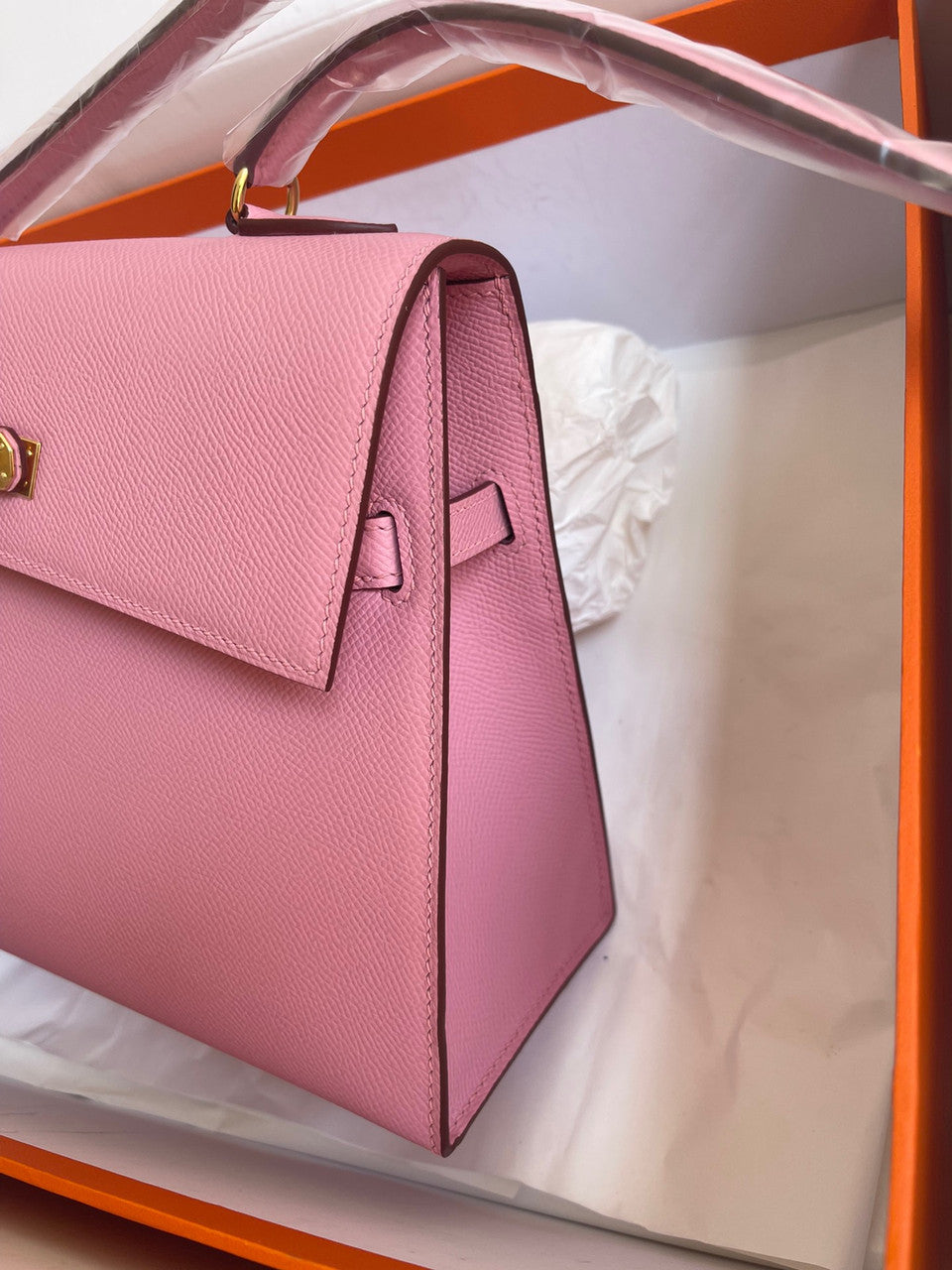 Hermes Kelly Sellier 20 en Desordre Sakura Pink