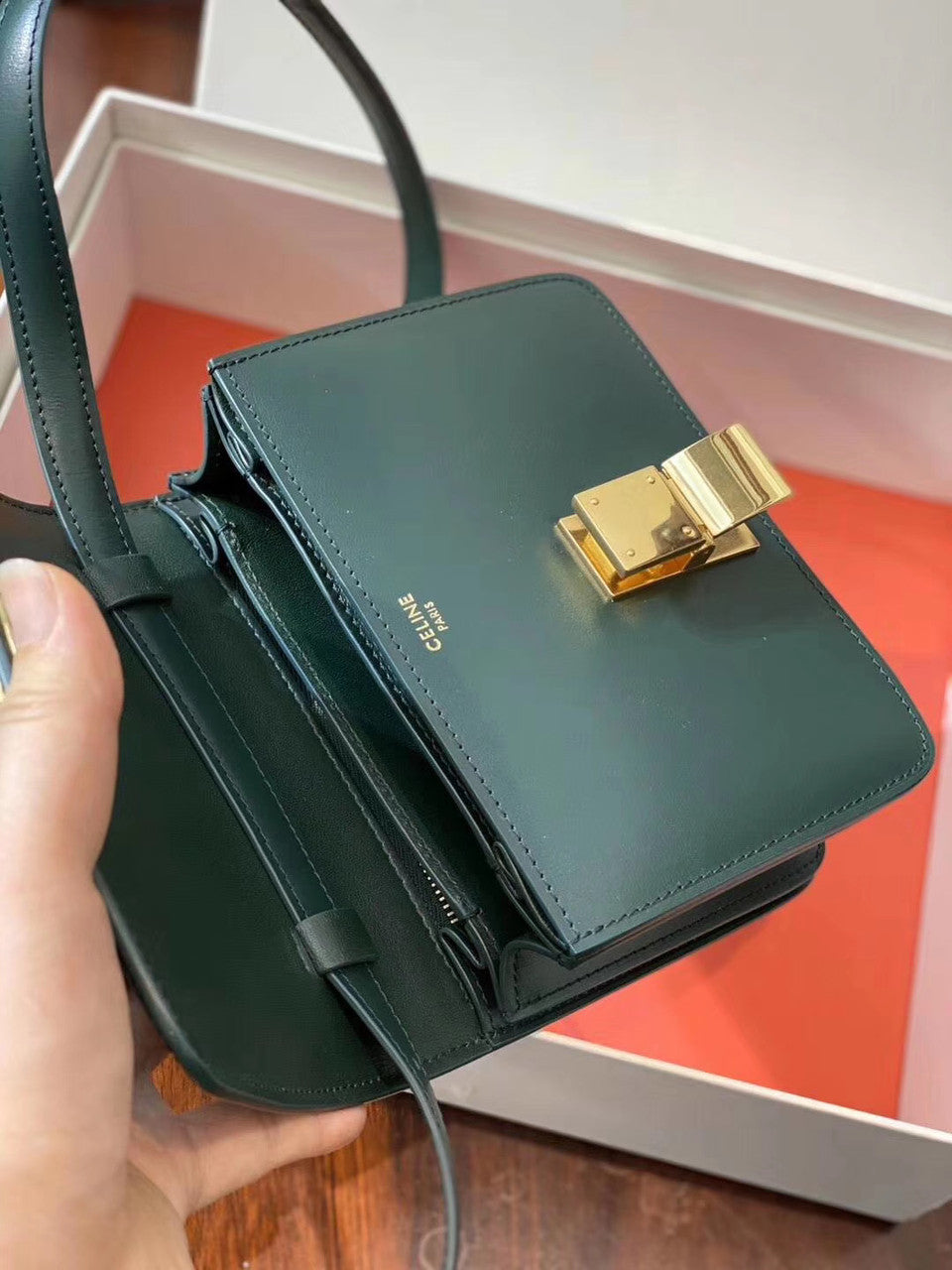 Celine SMALL CLASSIC BAG IN BOX CALFSKIN AMAZON