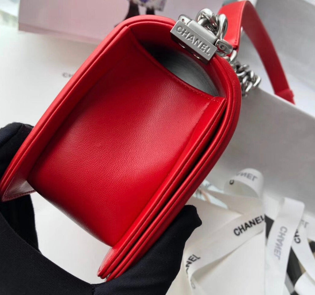 Chanel Small BOY CHANEL Handbag Classic Red