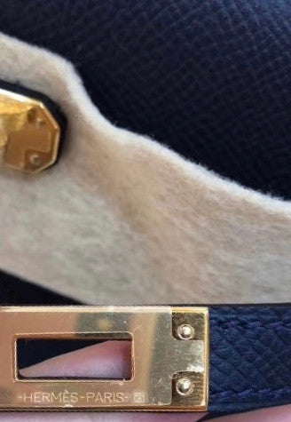 Hermes 2Z Blue Nuit Kelly 25 cm Epsom Gold Hardware