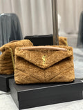 Saint Laurent PUFFER MEDIUM BAG IN MERINO SHEARLING AND LAMBSKI