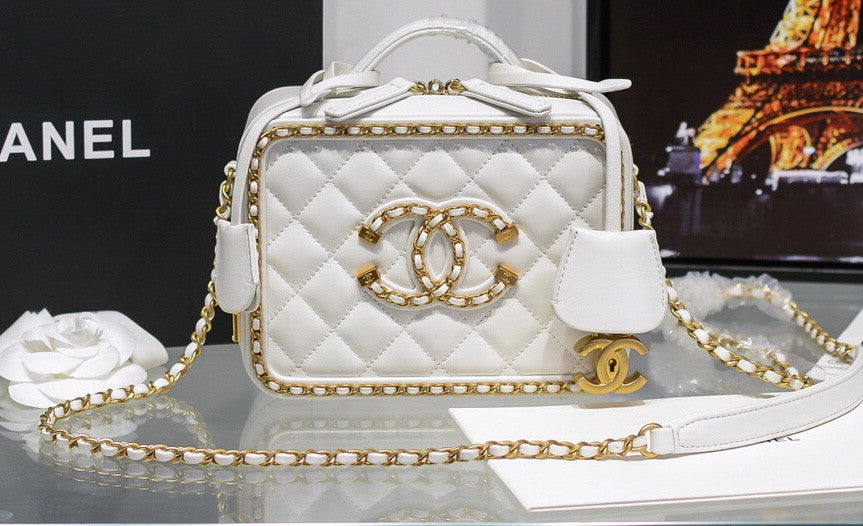 Chanel Small Vanity Case White