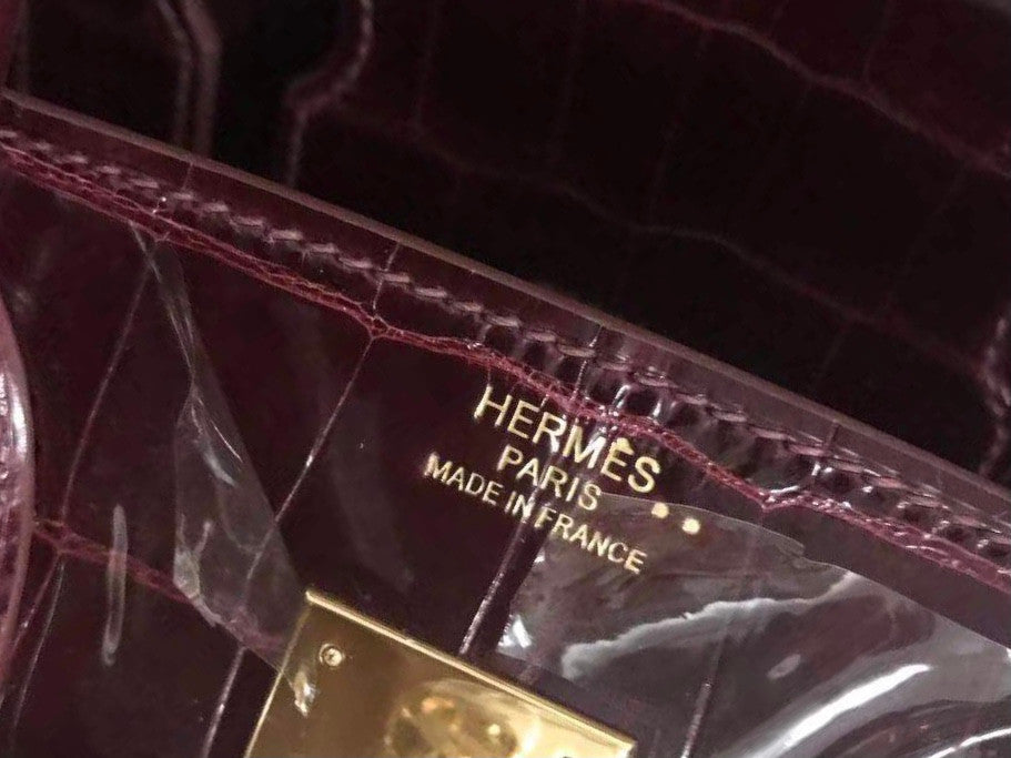 Hermes Bordeaux Birkin 30 in Niloticus Crocodile with Gold hardware