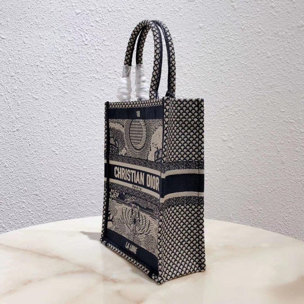 Christian Dior MULTICOLOR TAROT SOLEIL EMBROIDERED VERTICAL DIOR BOOK TOTE 18