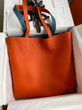 Hermes Double Sens Tote 30 Orange & Blue Jean