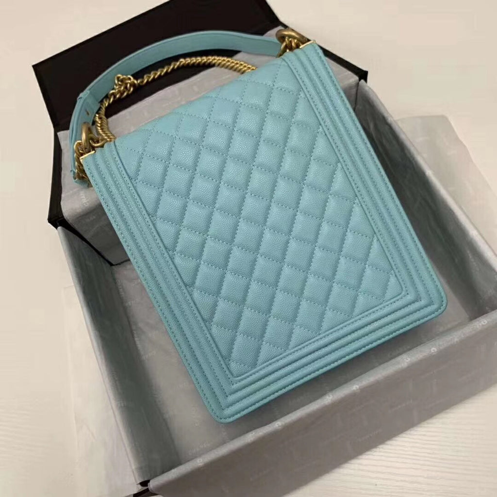 Chanel Large BOY CHANEL Handbag AS0132 Light Blue